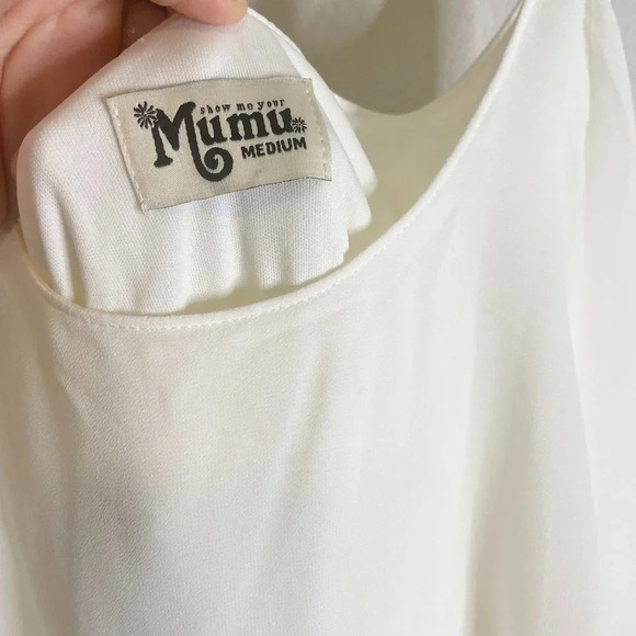 NWT Show Me Your MuMu Caitlin Ruffle Maxi Dress in White Size Medium - Picture 4 of 6